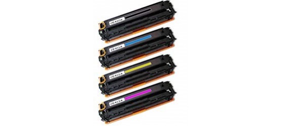 Complete set of 4 HP CE410X-CE411A-CE412A-CE413A (305X/305A), Compatible Laser Cartridge 